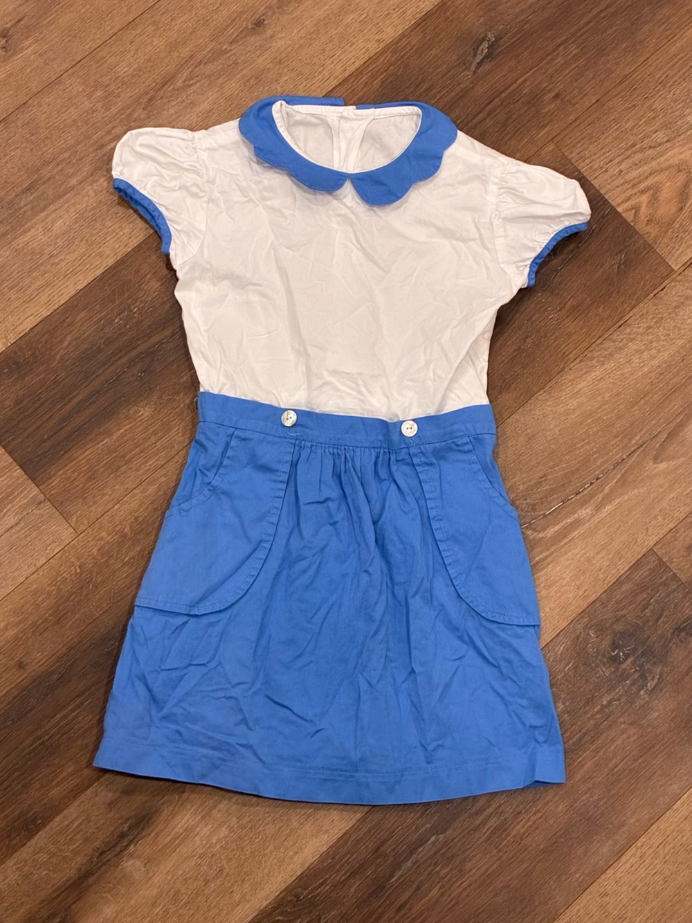 Hannah Kate Blue White Dress Collar Outfit Preppy 8 Girl